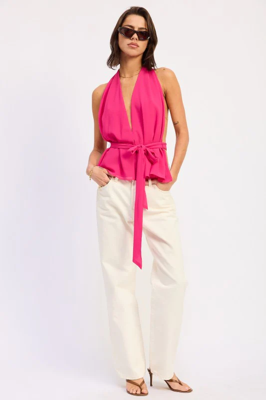 HALTER BACKLESS SCARF TOP - Image 4