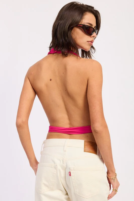 HALTER BACKLESS SCARF TOP - Image 9