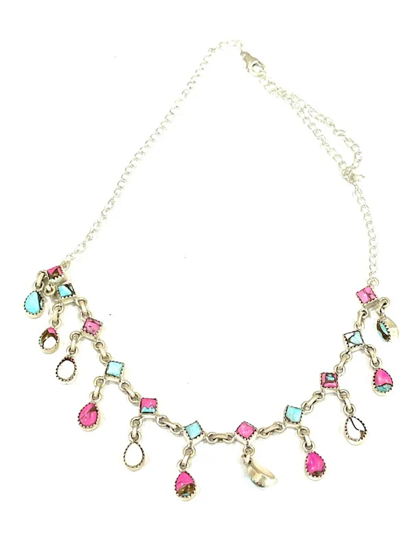Handmade Sterling Silver & Cotton Candy Dangle Nec - Image 5