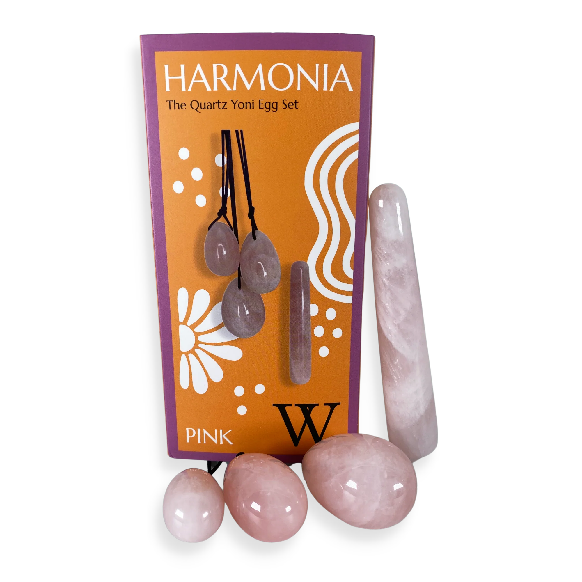 Harmonia- The Enlightenment Rose Quartz Egg Set and Clear Quartz Yoni Eggs - Image 2