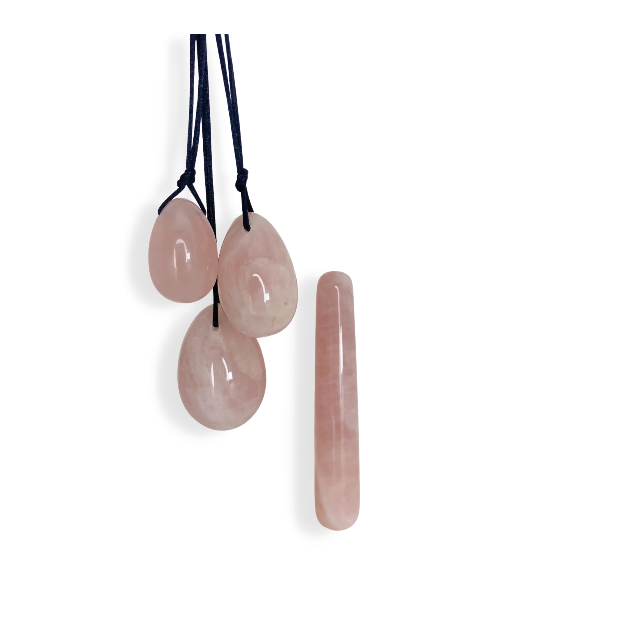 Harmonia- The Enlightenment Rose Quartz Egg Set and Clear Quartz Yoni Eggs - Image 6