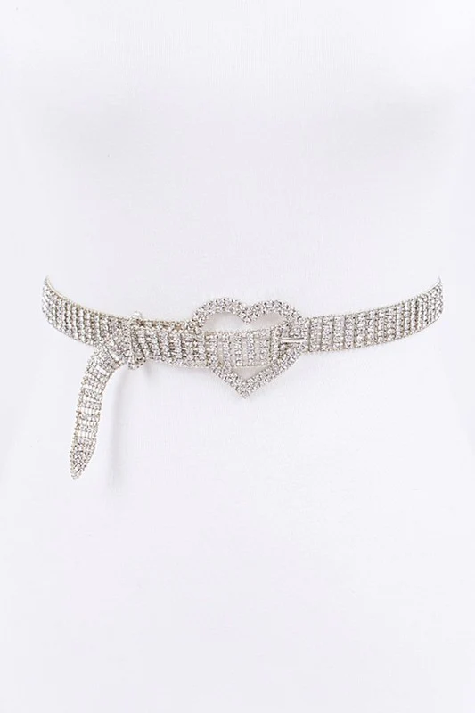 Heart Buckle Rhinestone Belt - Image 2