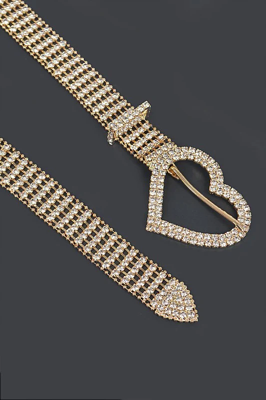 Heart Buckle Rhinestone Belt - Image 5