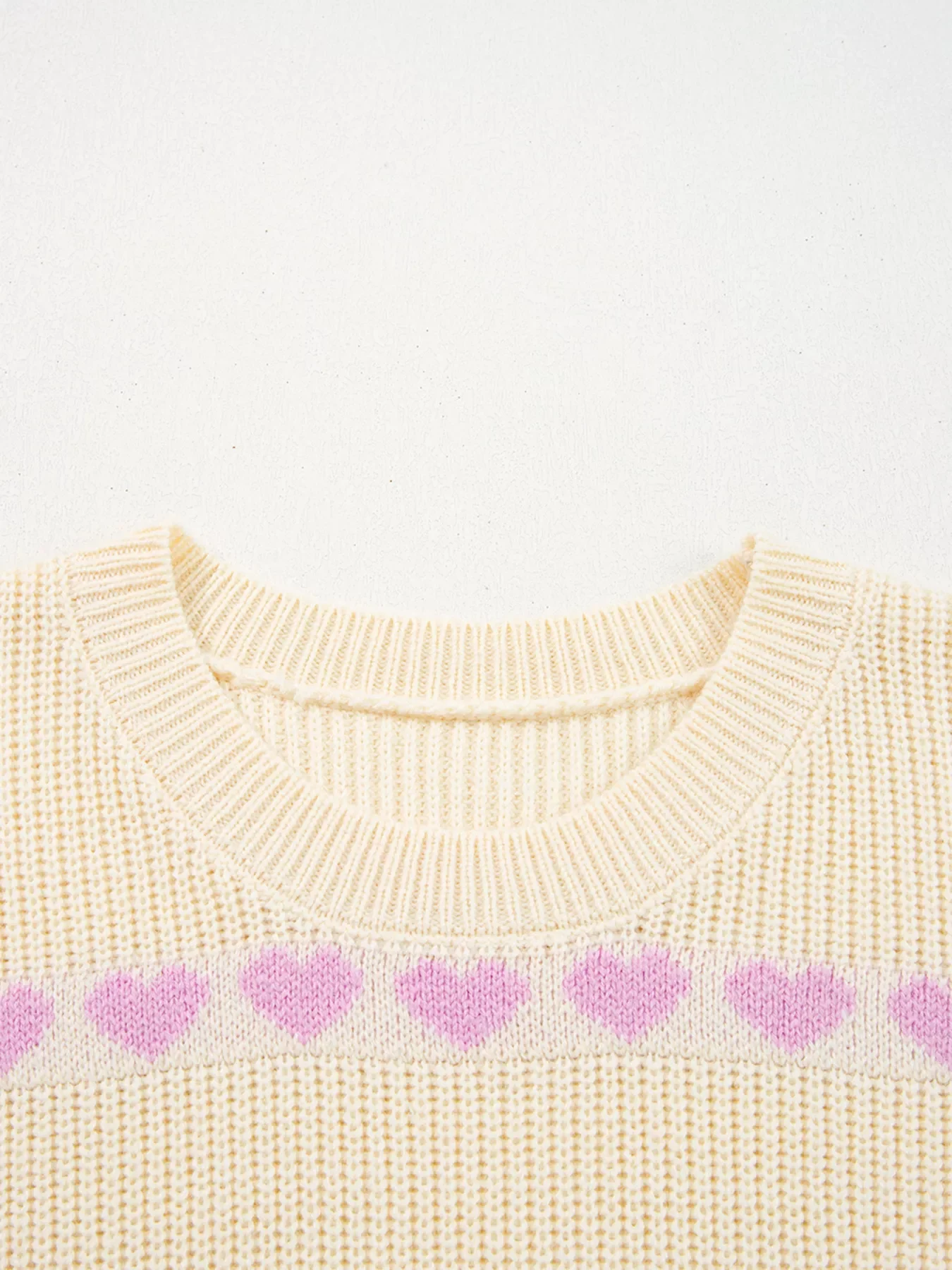 Heart Pattern Valentine Ribbed Knit Sweater - Image 5