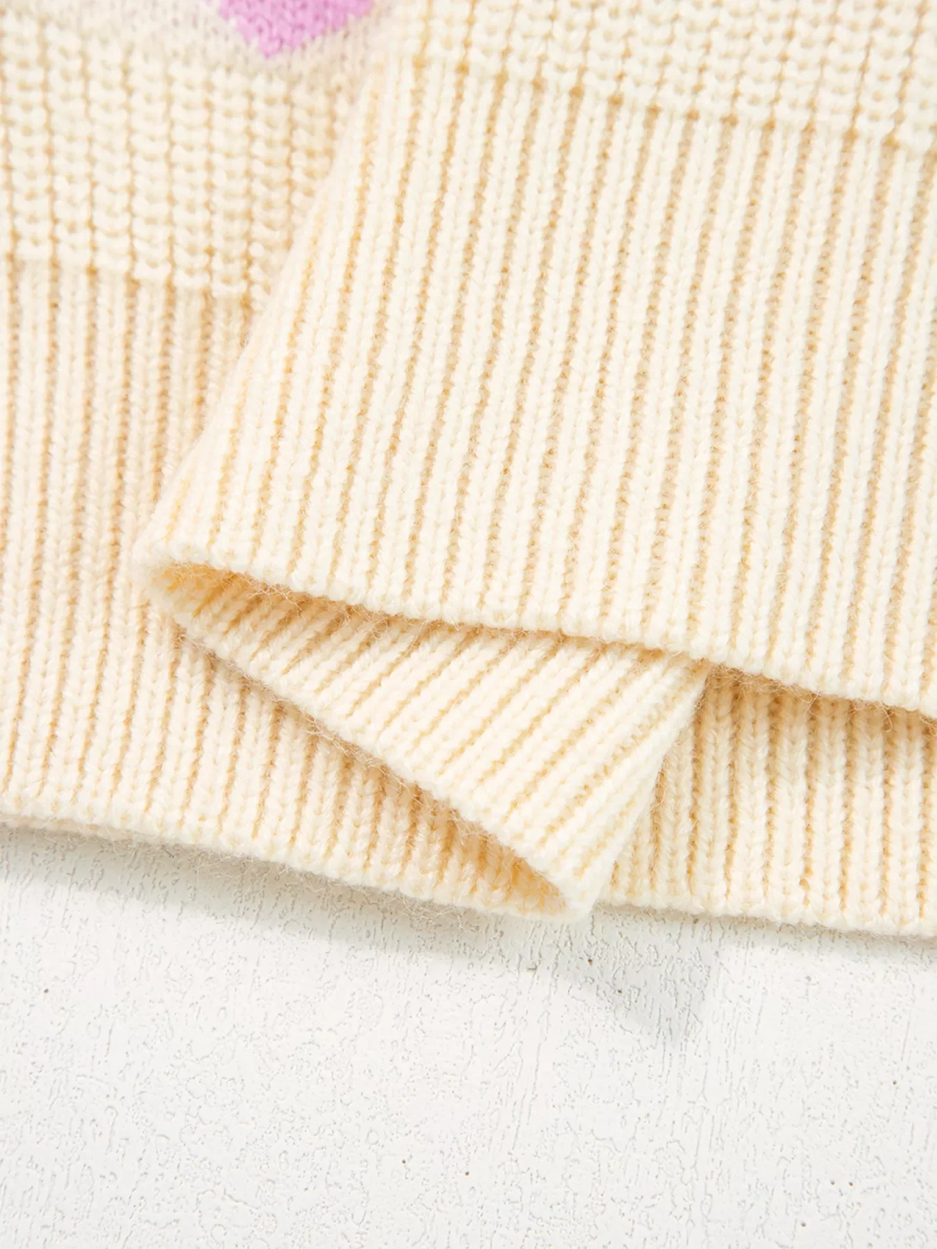 Heart Pattern Valentine Ribbed Knit Sweater - Image 8
