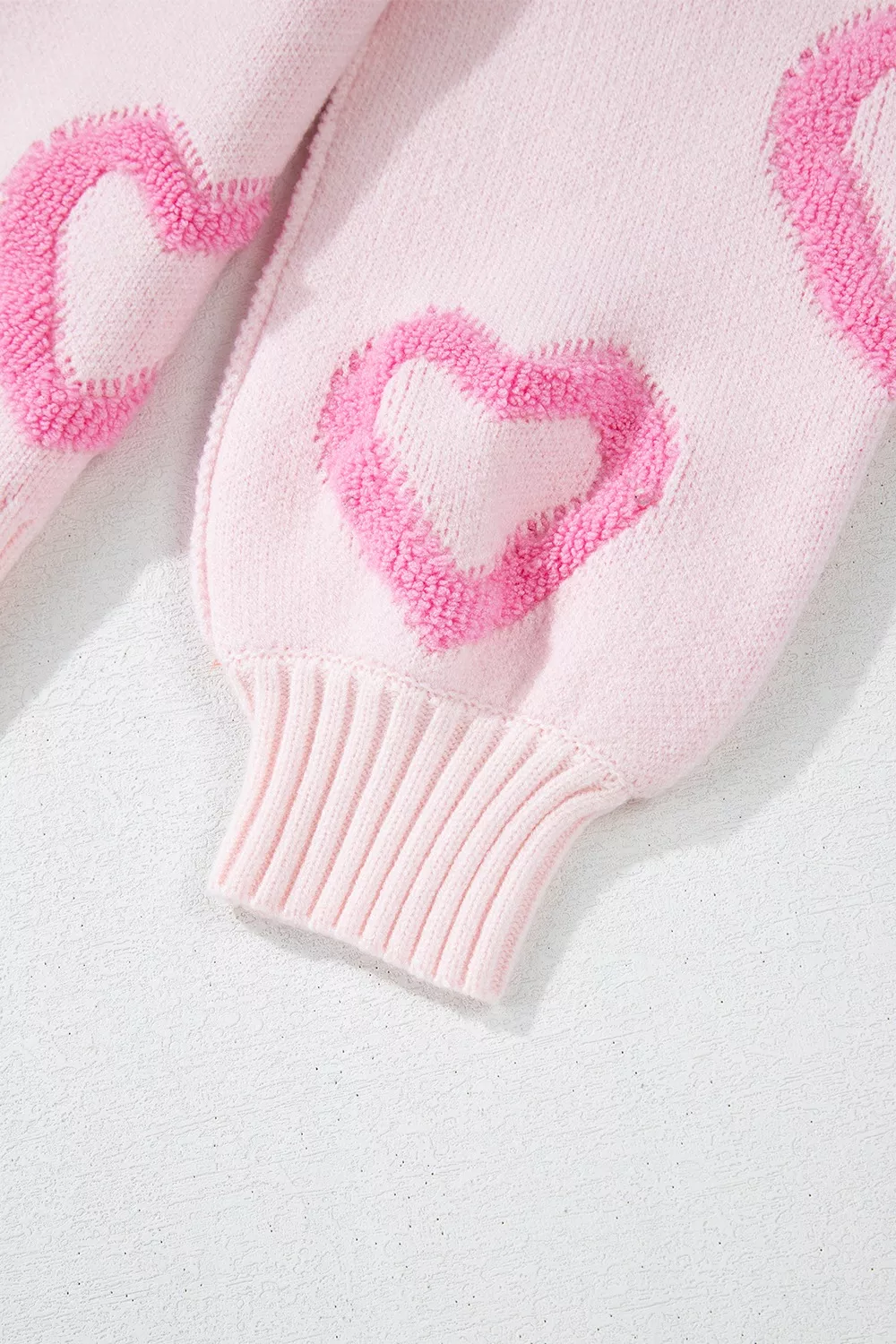 Heart Shape Bubble Sleeve Baggy Sweater - Image 14