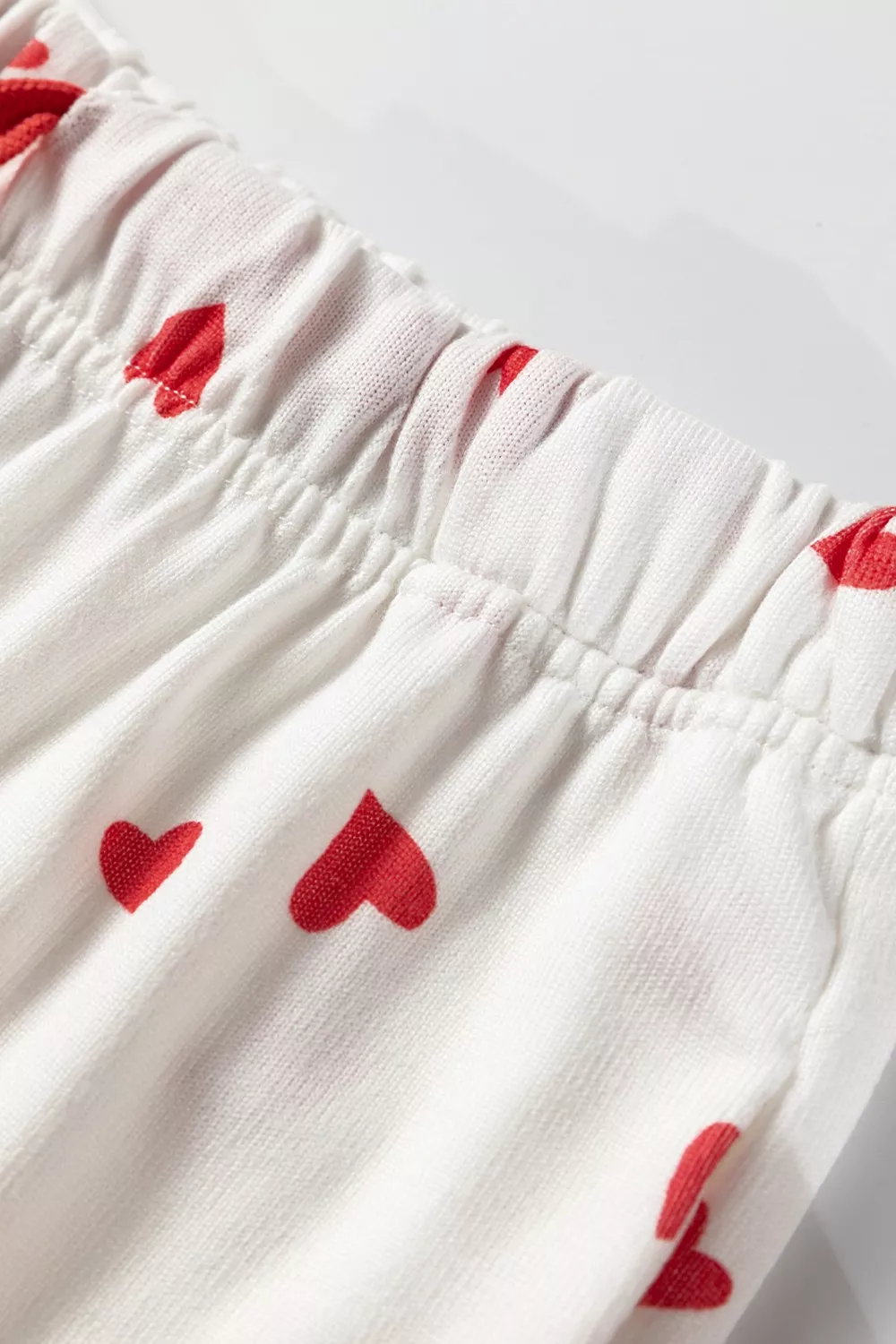 Hearts Printed Long Sleeve Top Drawstring Pants Lounge Set - Image 7