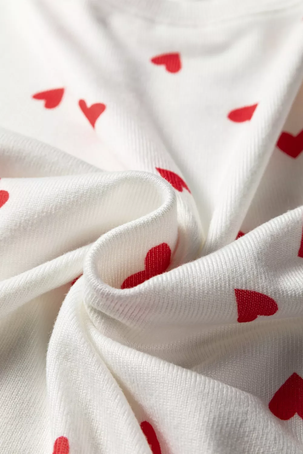 Hearts Printed Long Sleeve Top Drawstring Pants Lounge Set - Image 9