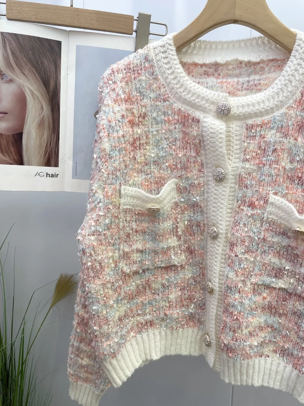 Heathered Button Up Long Sleeve Cardigan - Image 6
