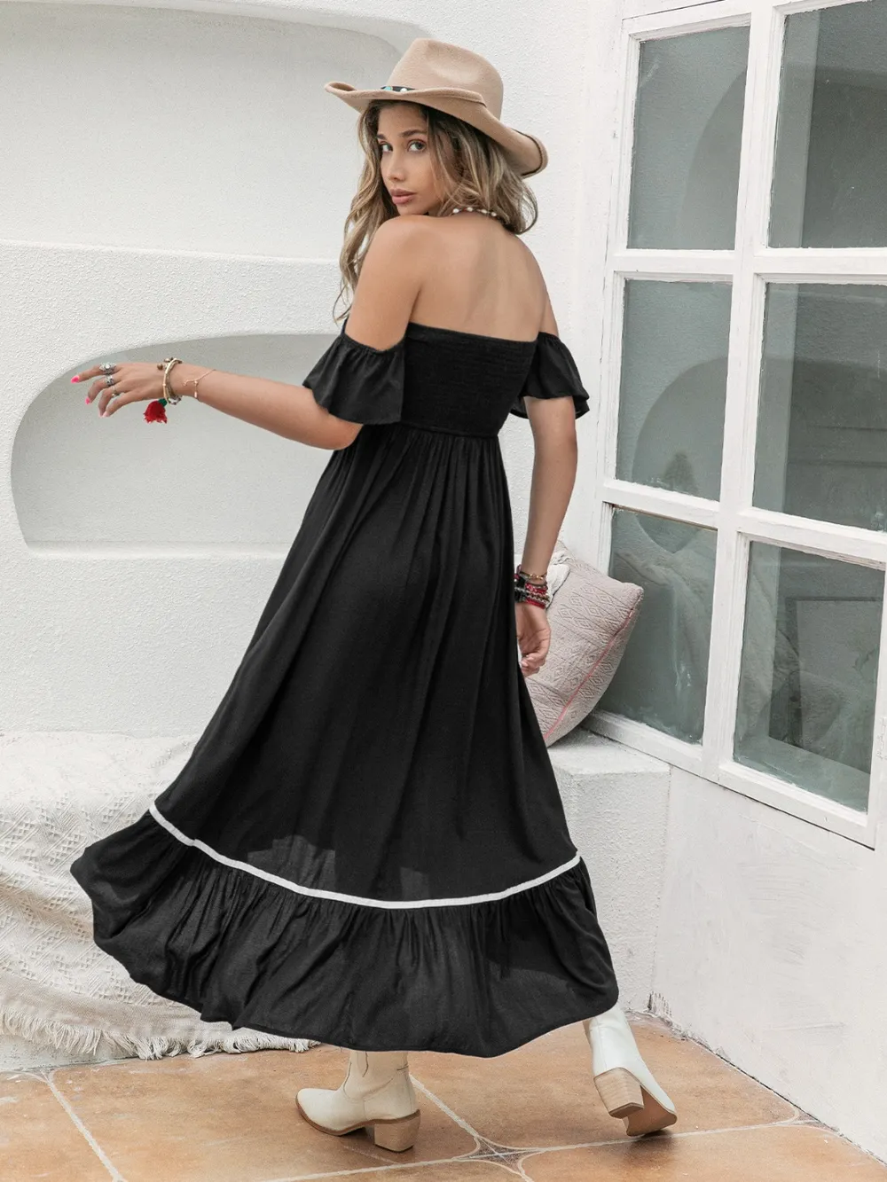 High-Low Off-Shoulder Dress - Image 3
