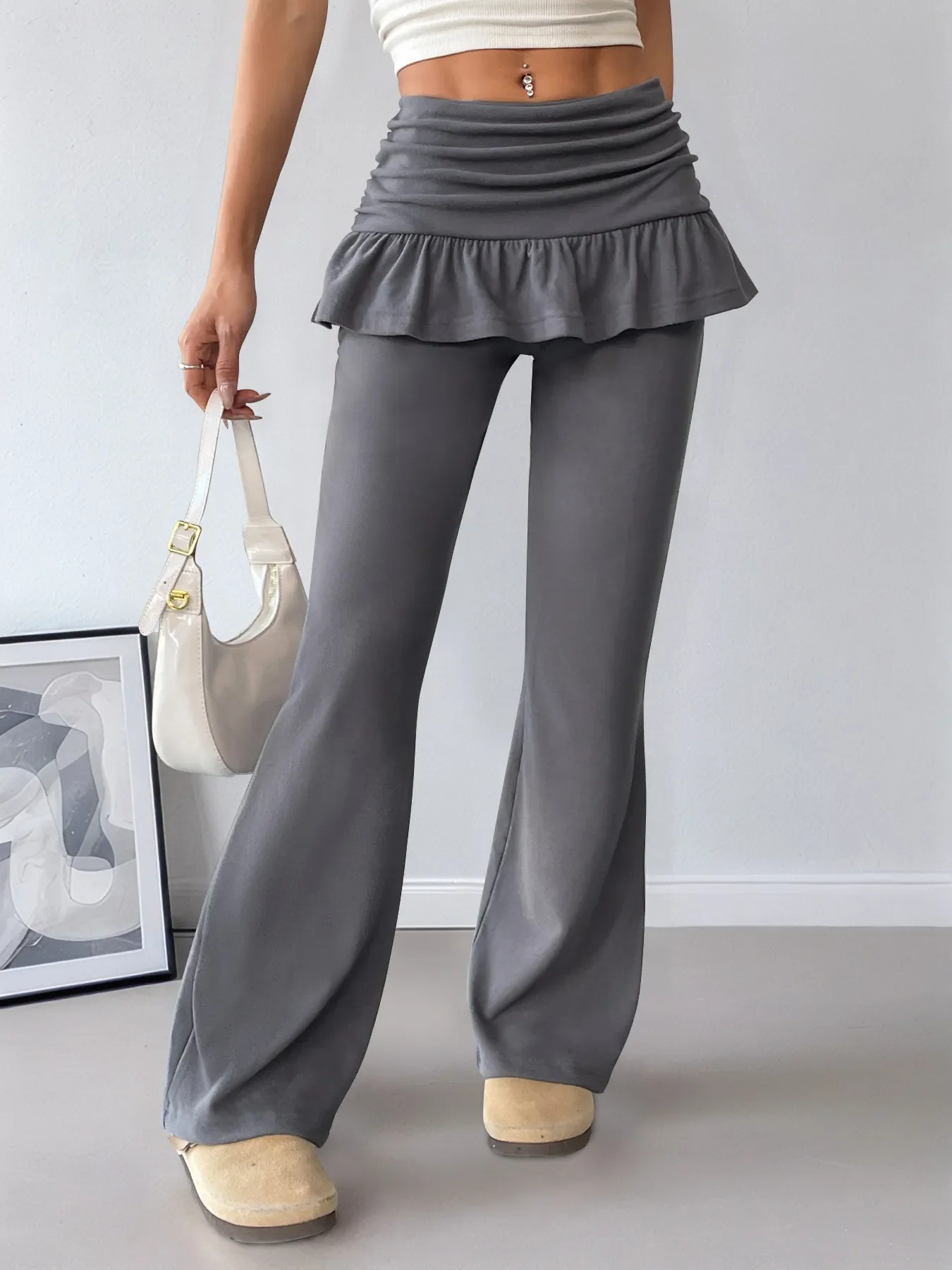 High-Waisted Ruffle Pants - Image 2