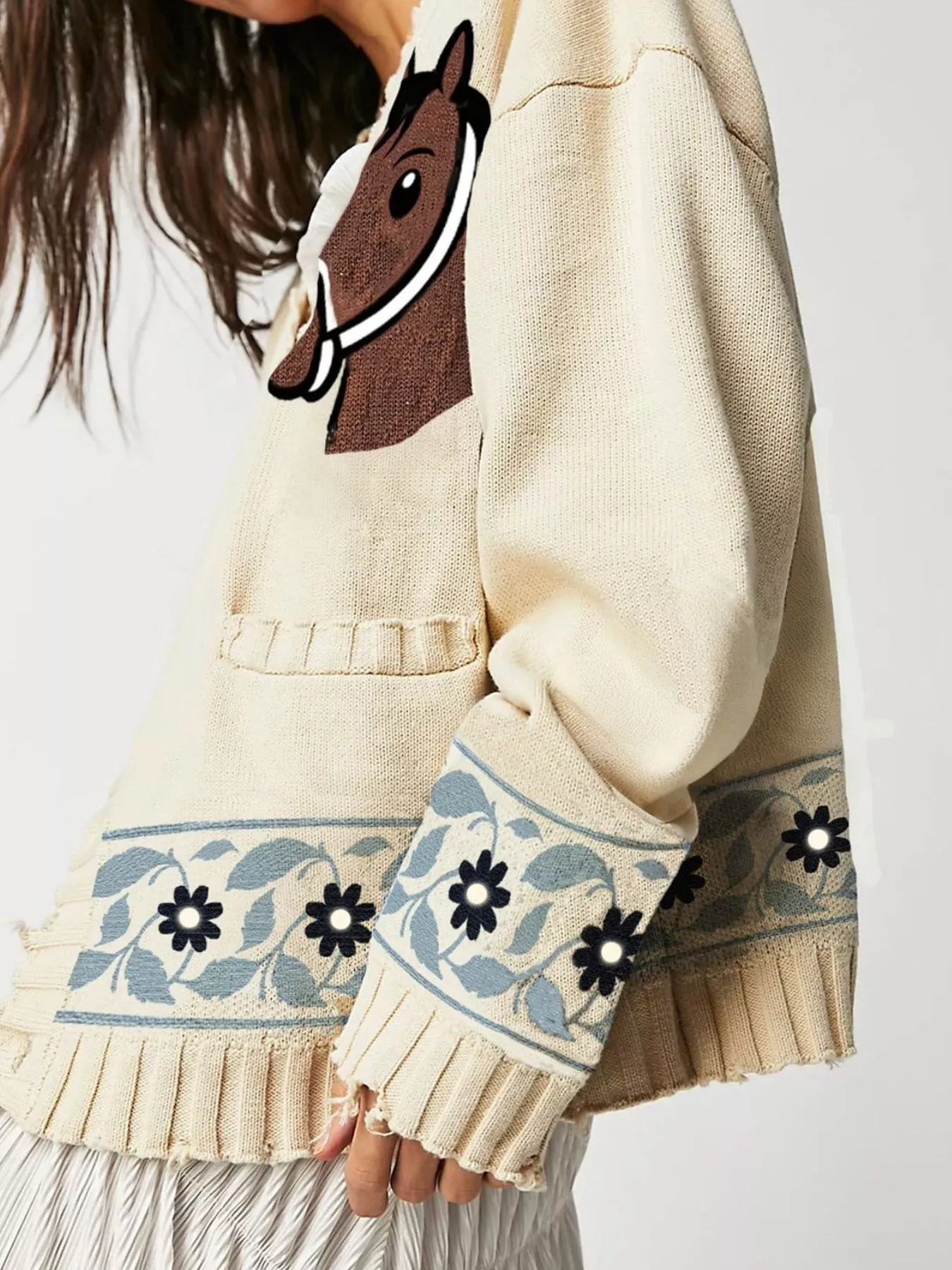 Horse Button Down Cardigan - Image 3