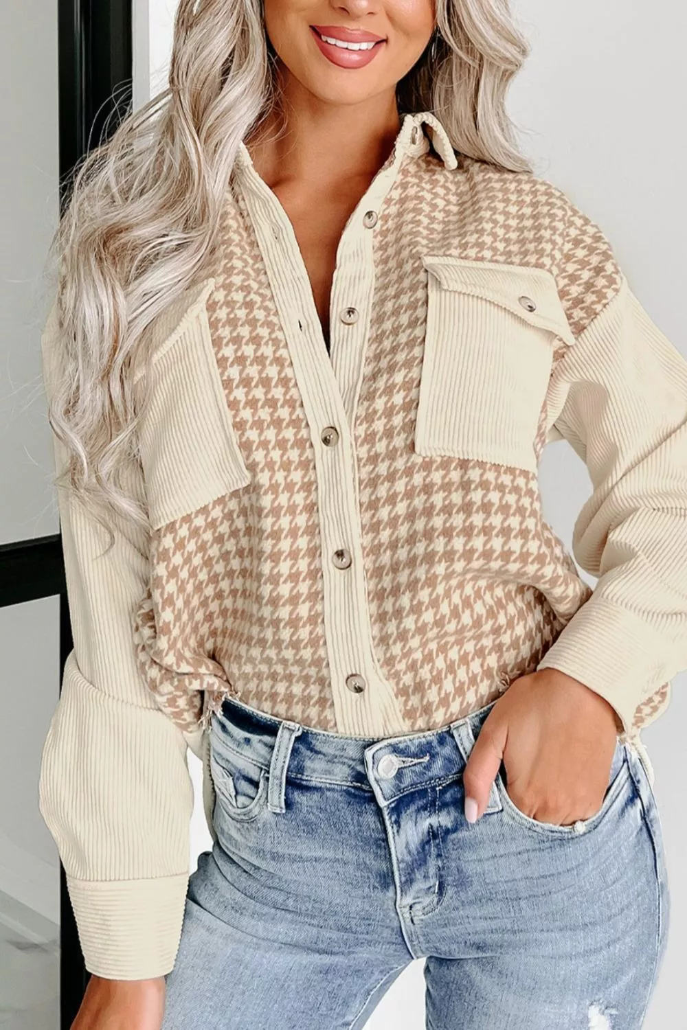 Houndstooth Button-Down Jacket - Image 3