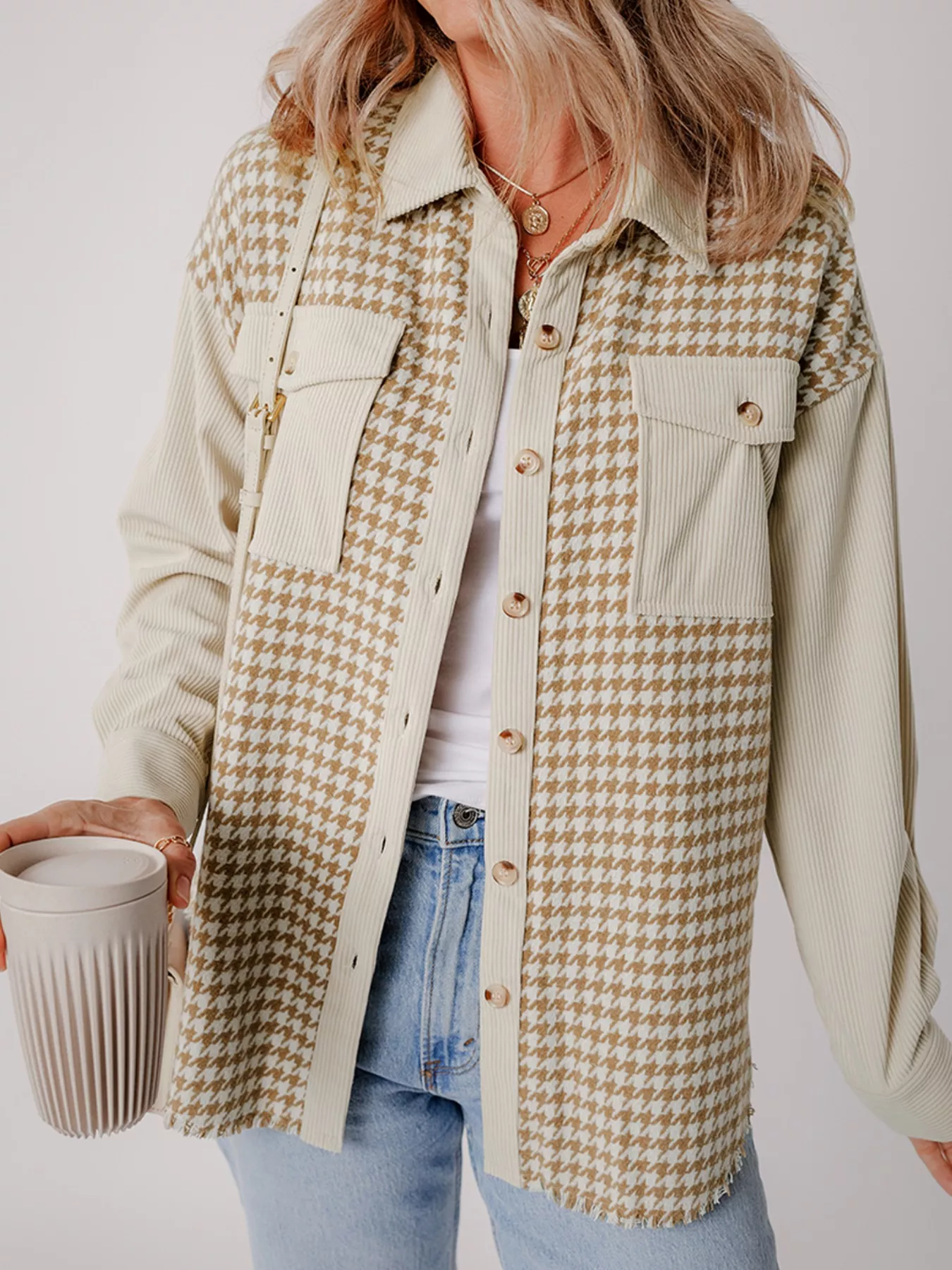 Houndstooth Button-Down Jacket - Image 5