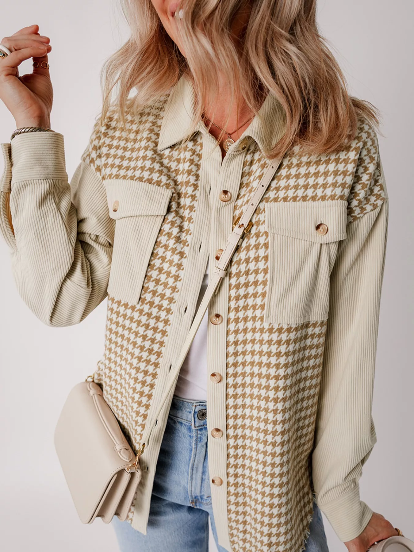 Houndstooth Button-Down Jacket - Image 7