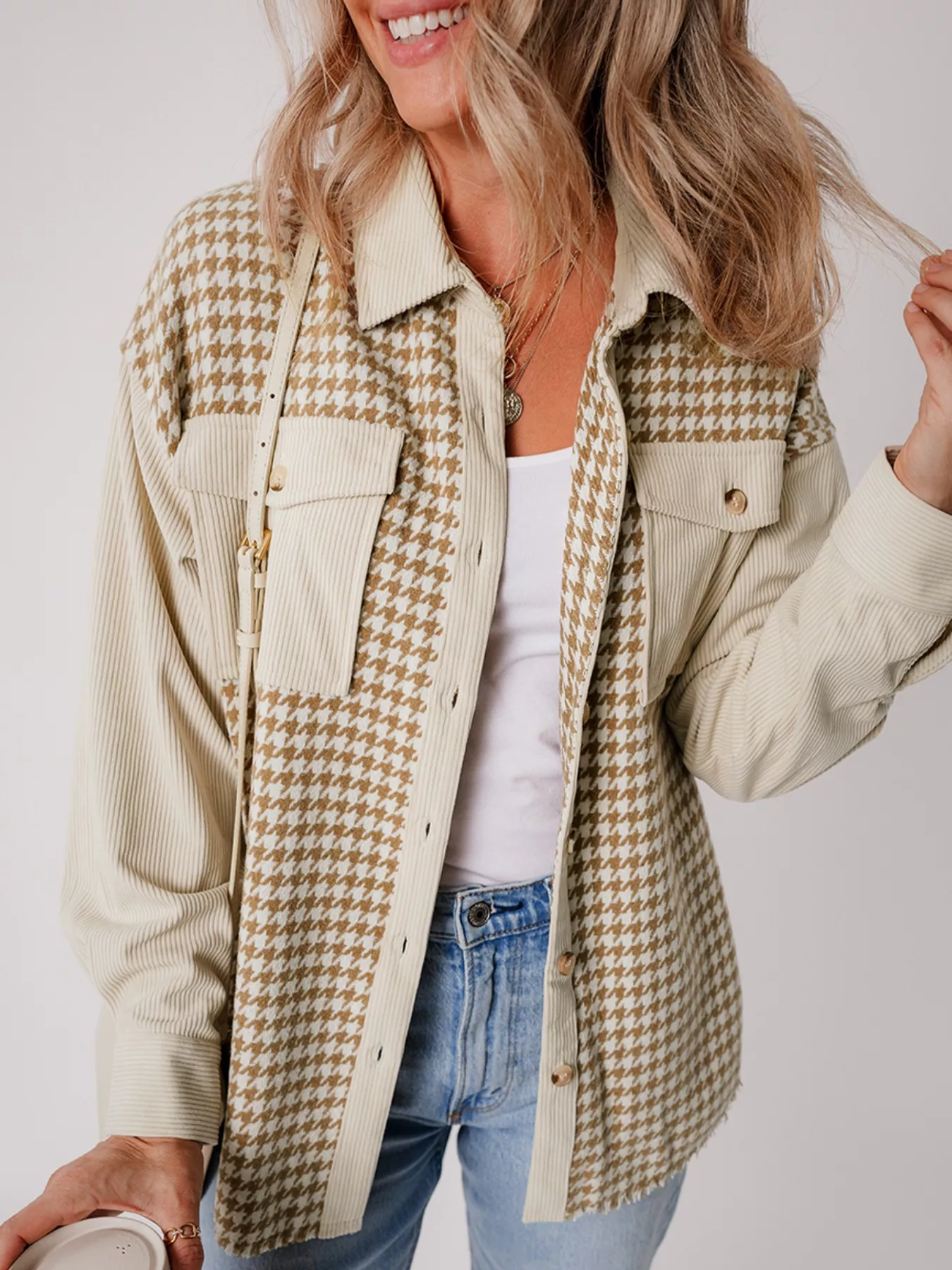 Houndstooth Button-Down Jacket - Image 8