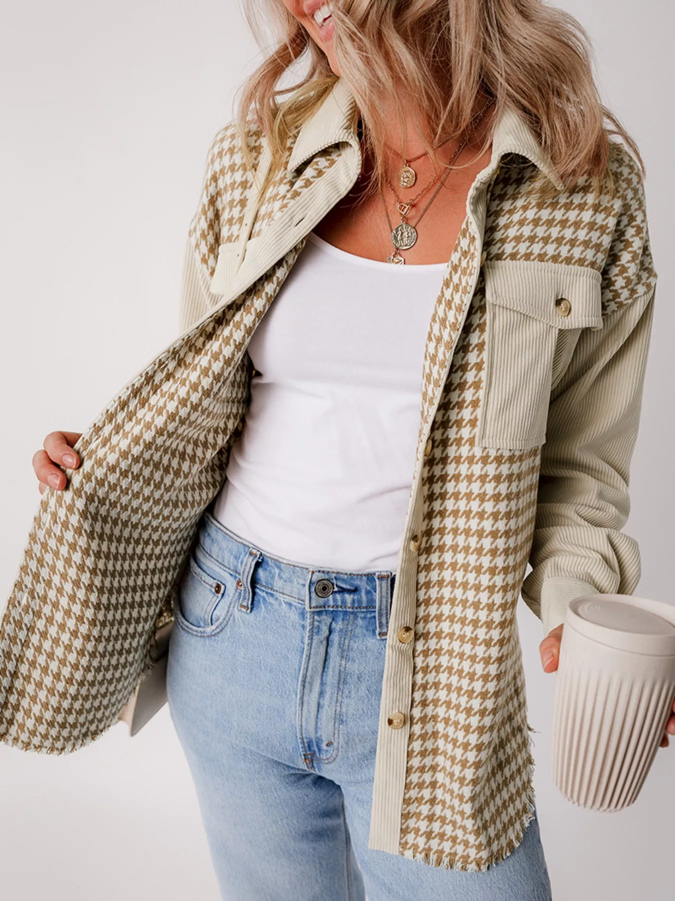 Houndstooth Button-Down Jacket - Image 9