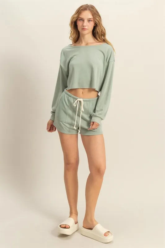 HYFVE Boat Neck Long Sleeve Cropped Top - Image 5