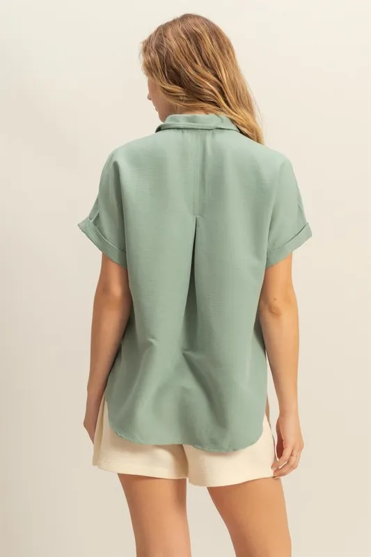 HYFVE Button Down Collared Neck Short Sleeve Shirt - Image 2