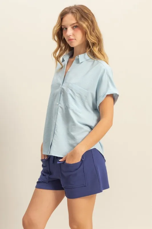 HYFVE Button Down Collared Neck Short Sleeve Shirt - Image 2