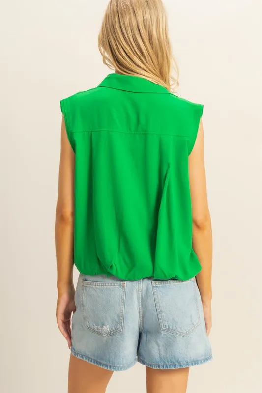 HYFVE Buttoned Front Sleeveless Collar Shirt - Image 3