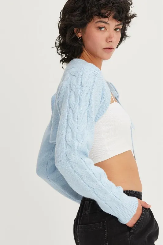 HYFVE Cable-Knit Tie-Front Shrug - Image 2