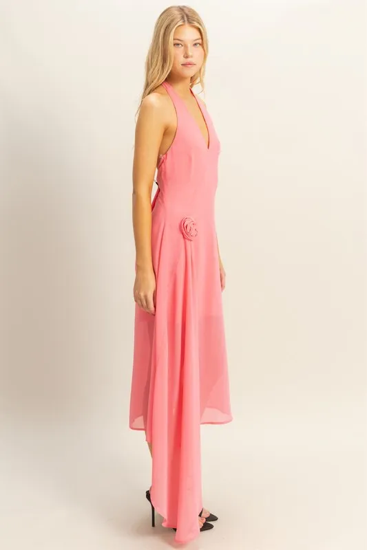 HYFVE Chiffon Halter Asymmetrical Hem Dress - Image 2
