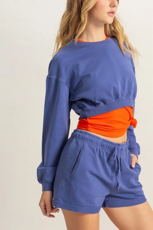 HYFVE Crew Neck Long Sleeve Crop Sweatshirt - Image 2