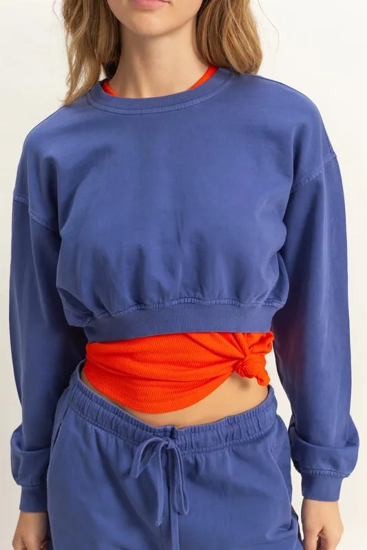 HYFVE Crew Neck Long Sleeve Crop Sweatshirt - Image 5
