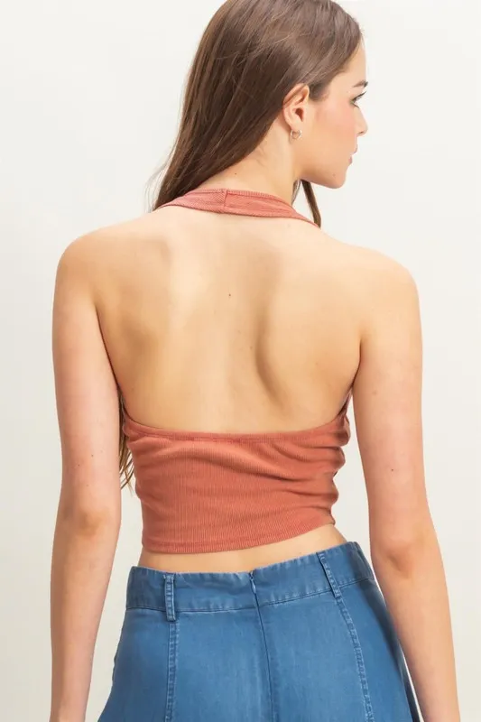 HYFVE Mineral Wash Halter Neck Everyday Top - Image 3
