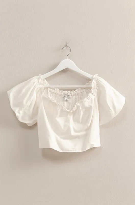 HYFVE Puff Sleeve Sweetheart Neck Top - Image 2
