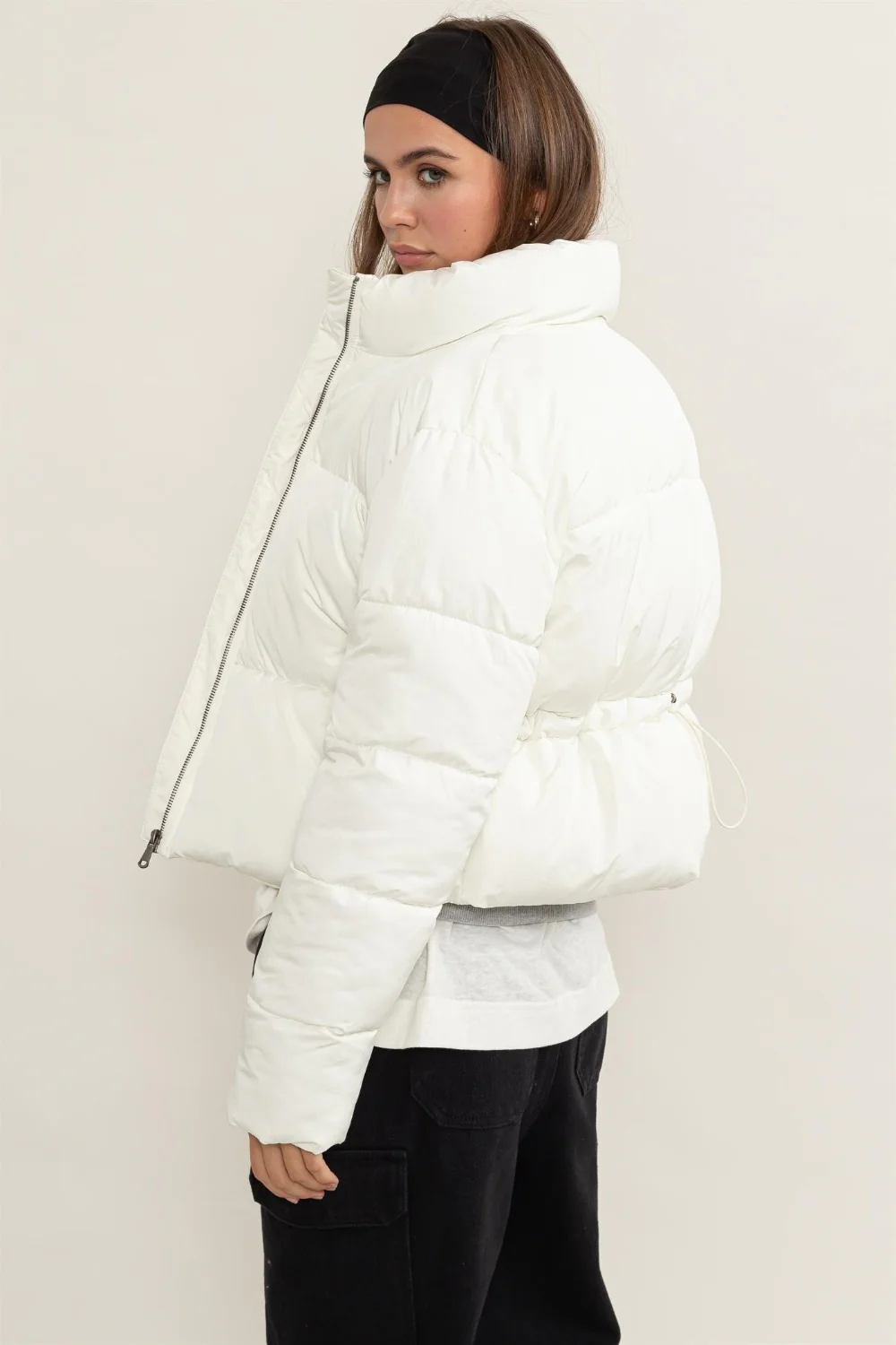 HYFVE Quilted Back Drawstring Puffer Jacket - Image 3