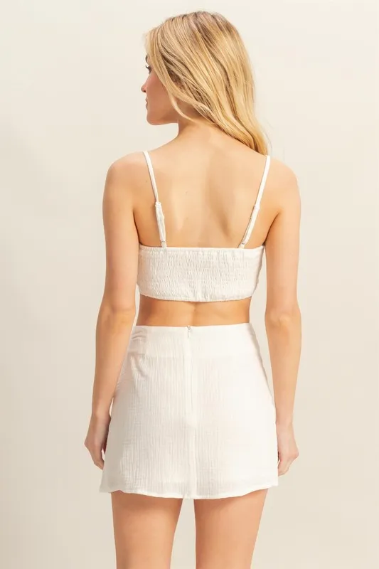 HYFVE Ruched Bra Top and Mini Skirt Set - Image 4