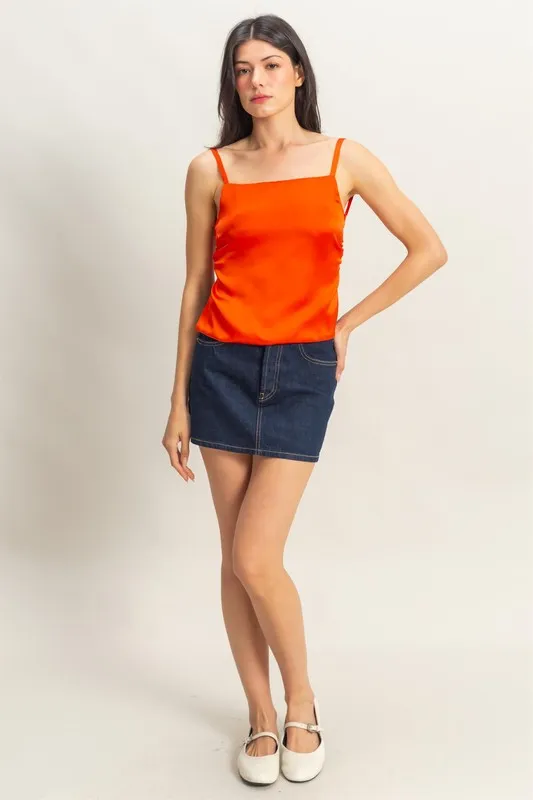 HYFVE Satin Back Tie Detail Cami