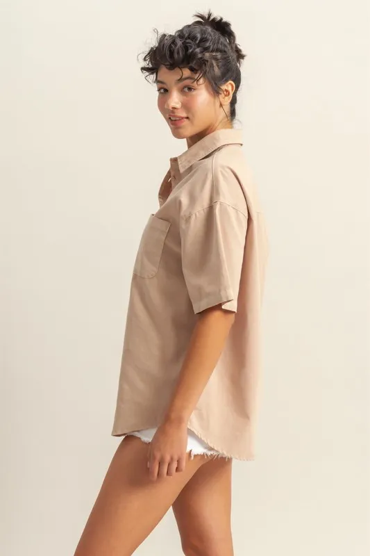 HYFVE Short Sleeve Button Down Oversized Shirt - Image 2