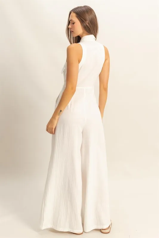 HYFVE Sleeveless Tie Waist Wide Leg Jumpsuit - Image 5