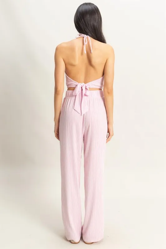 HYFVE Striped Halter Neck Top and Pants Set - Image 3