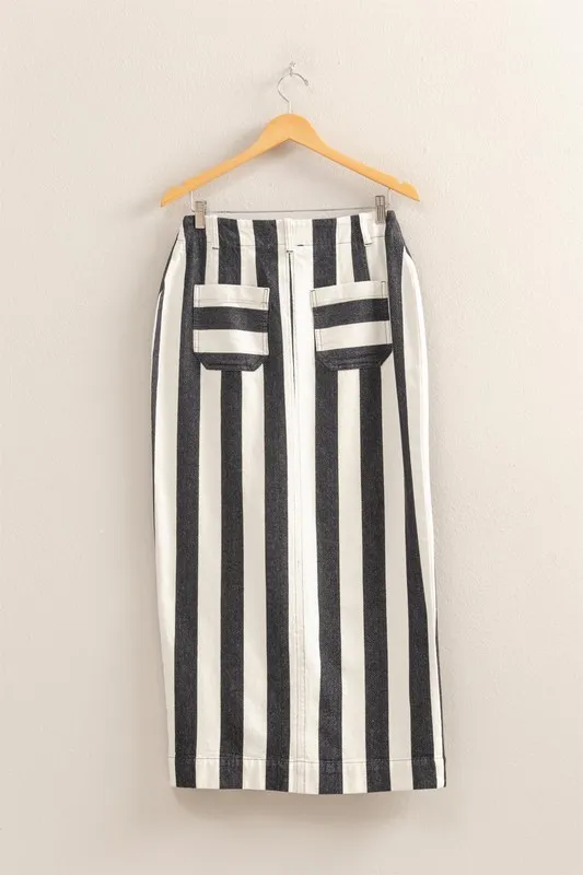 HYFVE Striped Pocket Detail Maxi Skirt - Image 2