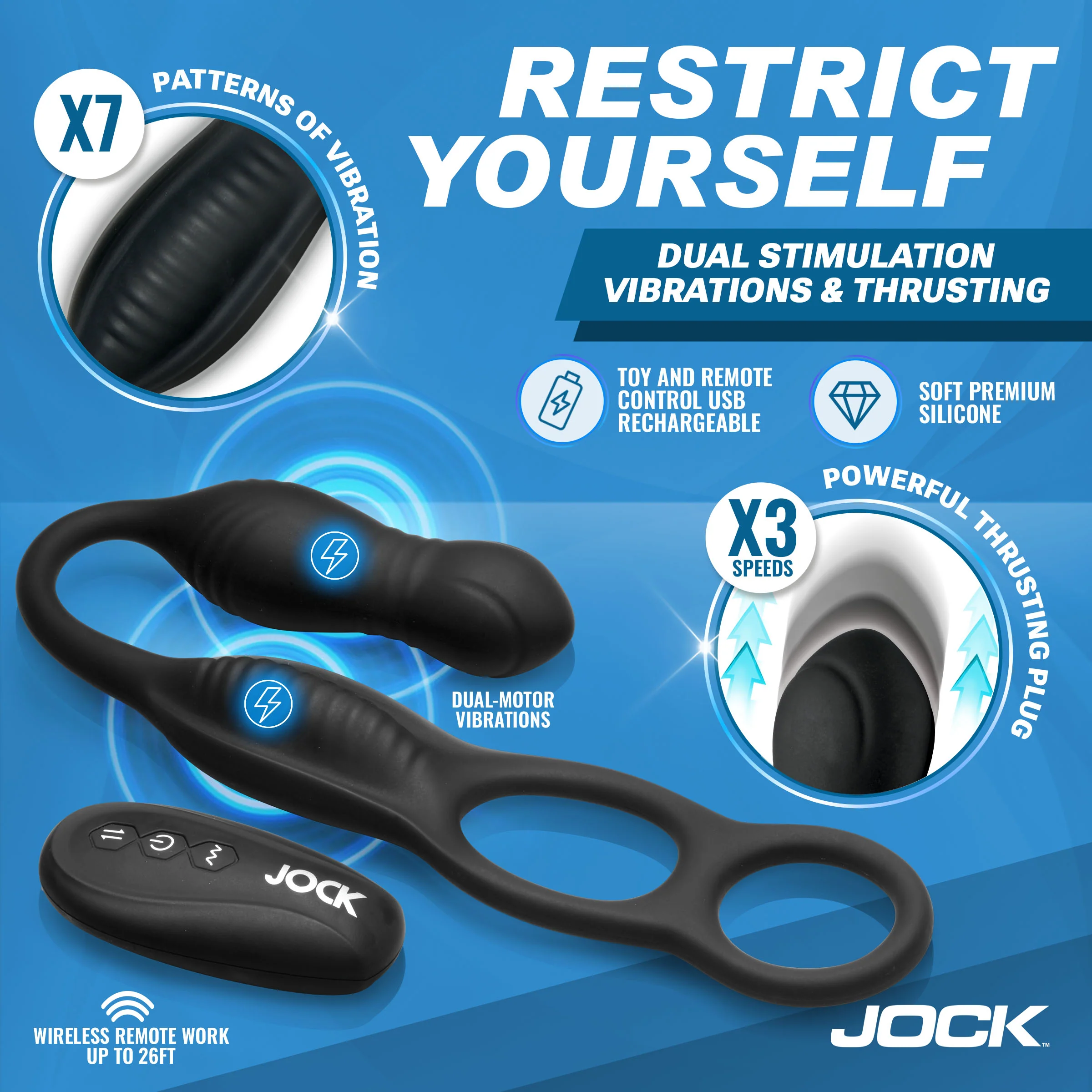 Hyper Thrusting And Vibrating Anal Plug With C-ring - Image 5