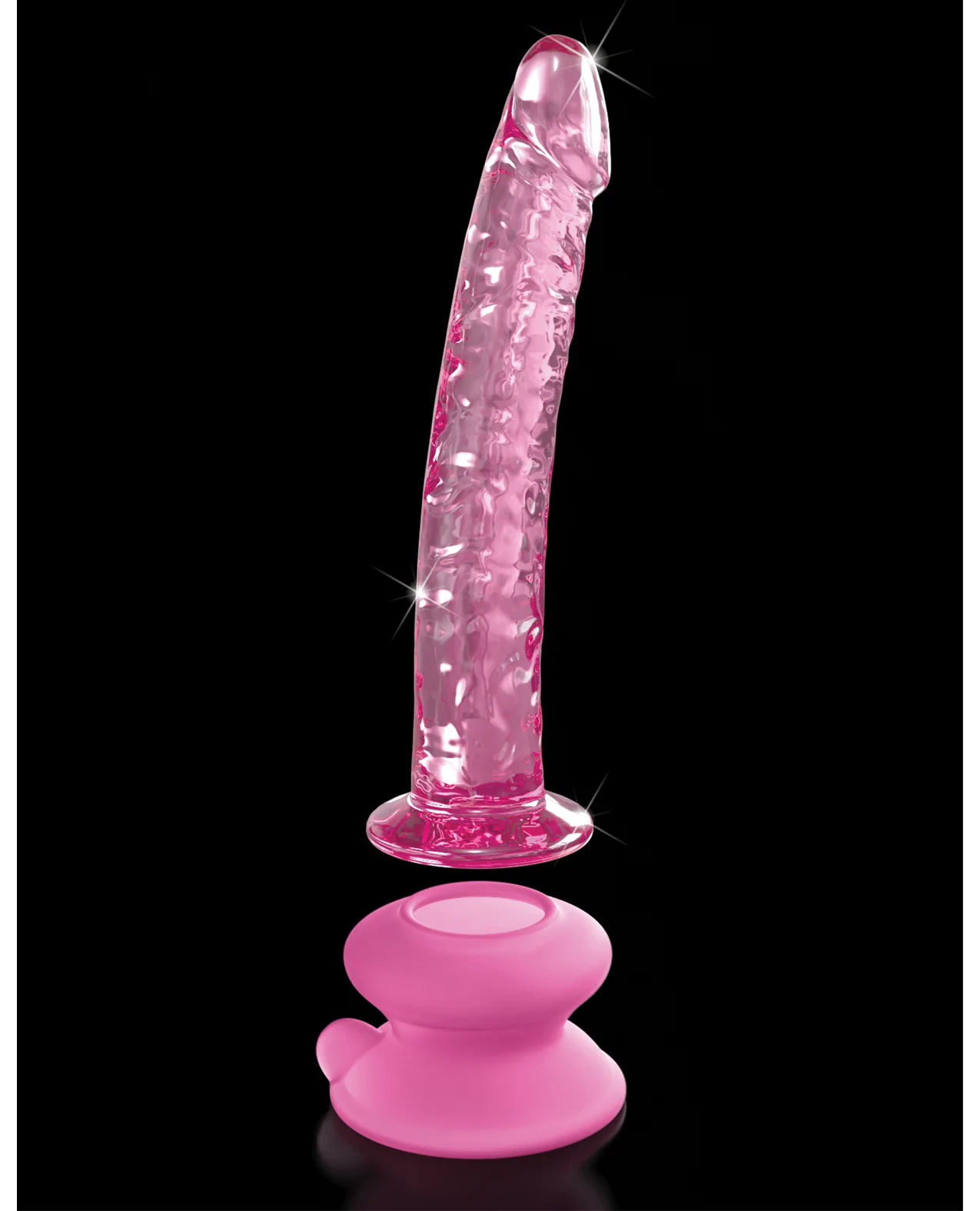 Icicles No. 86 Hand Blown Glass Massager w/Suction Cup - Pink - Image 4