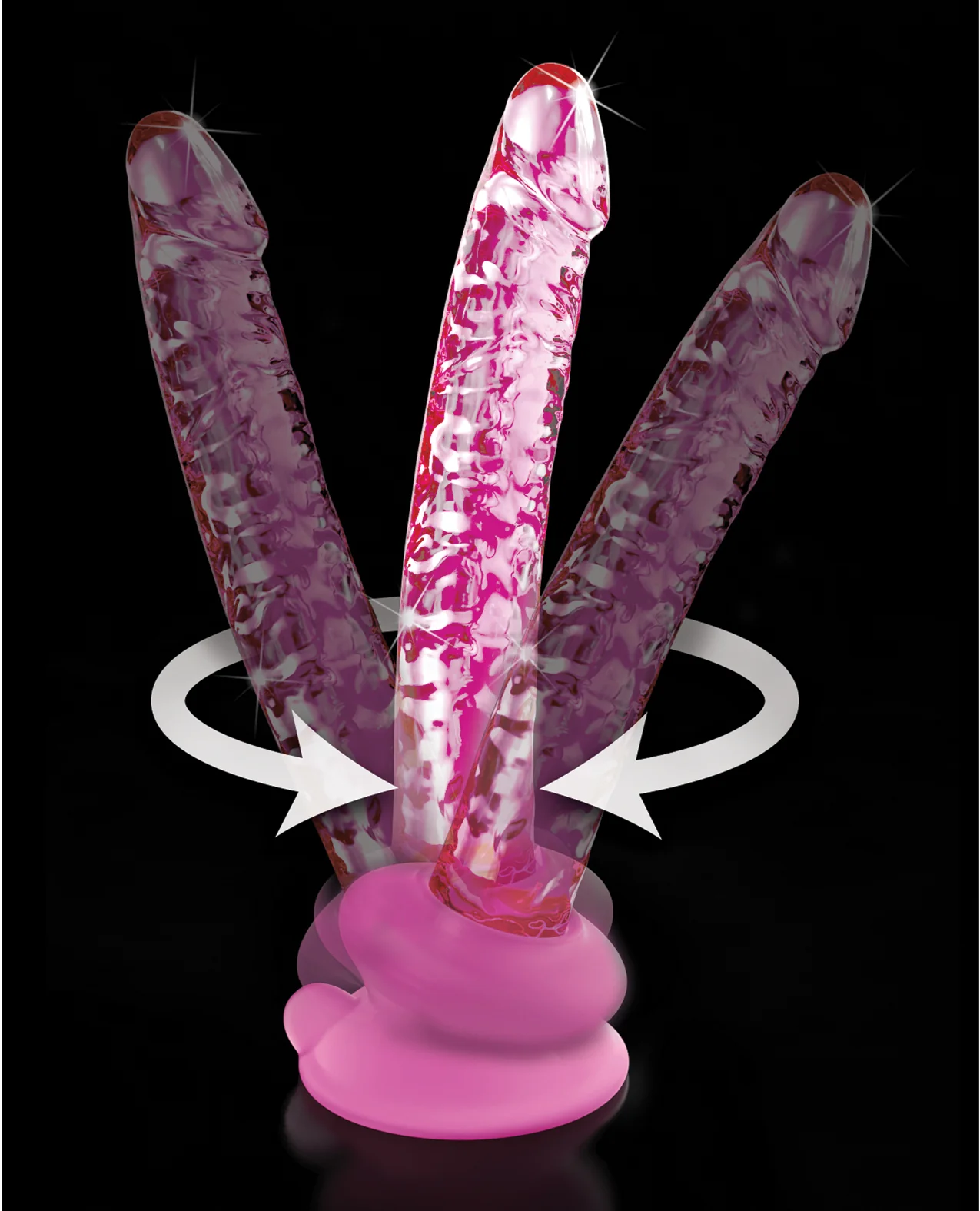 Icicles No. 86 Hand Blown Glass Massager w/Suction Cup - Pink - Image 5