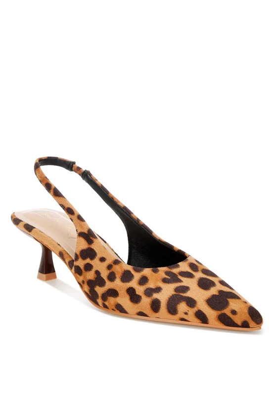 Inana Leopard Slingback Kitten Heels - Image 2