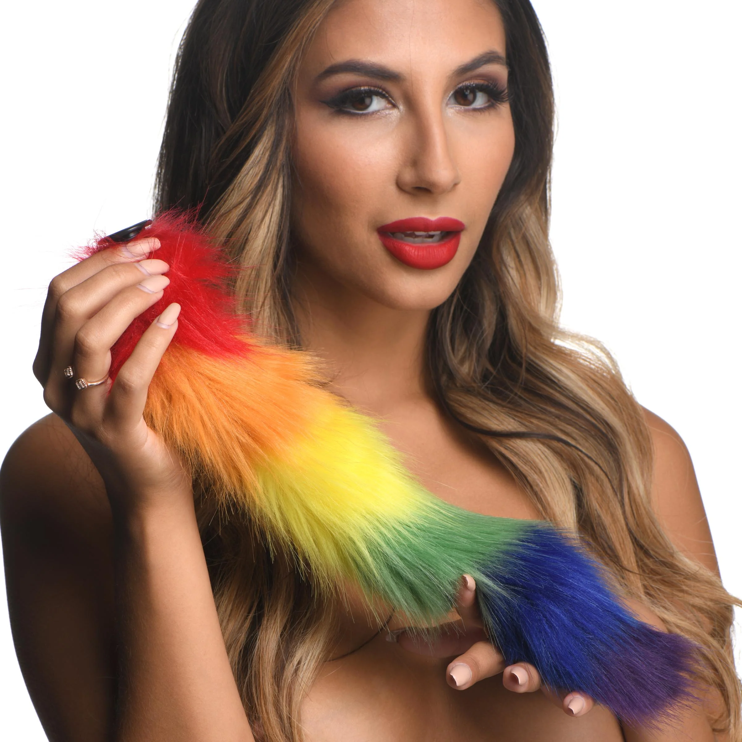 Interchangeable Rainbow Fox Tail - Image 4