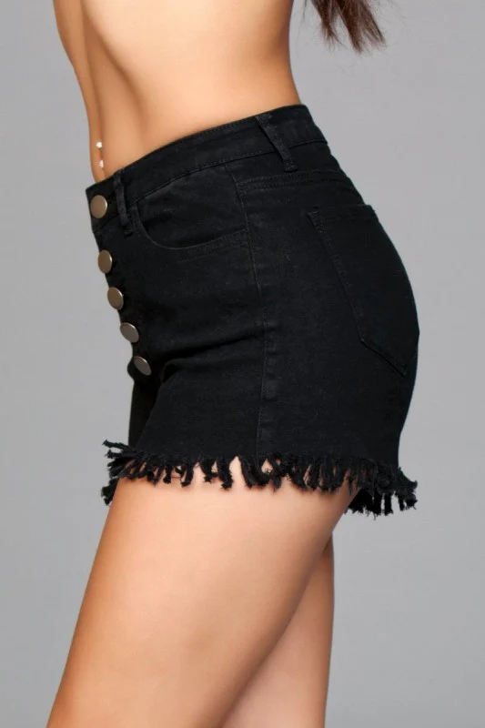 J9 Fringed Button Up Shorts - Image 3