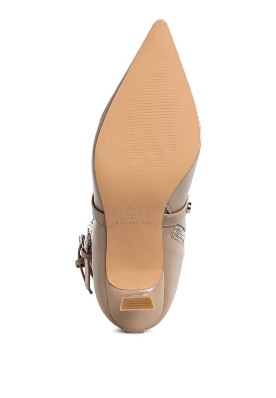 Jacinta Slim Flared Heel Strappy Boots - Image 12