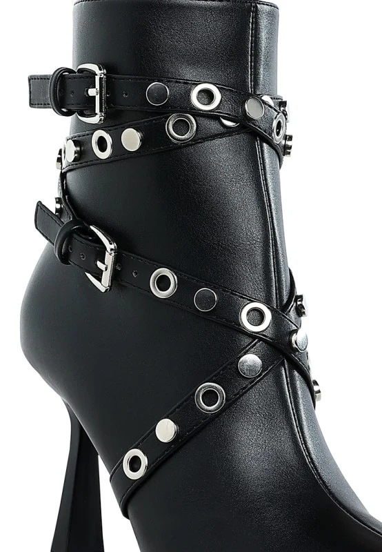 Jacinta Slim Flared Heel Strappy Boots - Image 2