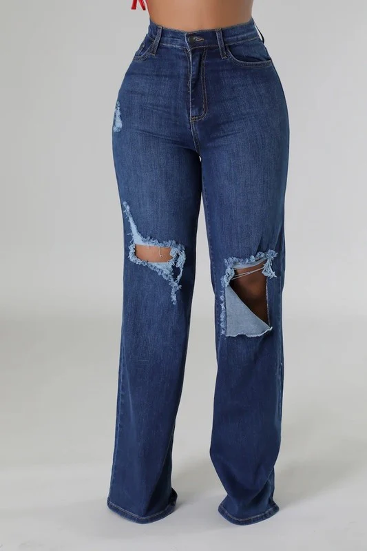 Jade Wide Leg Jean in Dark Denim - Image 2