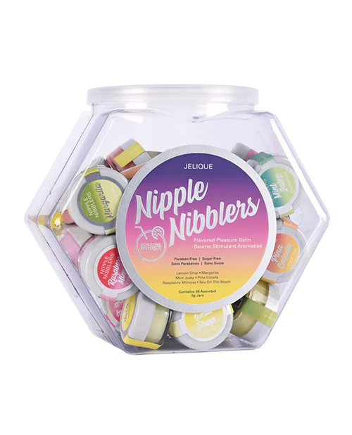 Jelique Cocktail Nipple Nibblers Fishbowl - Asst. Display of 36 Flavors