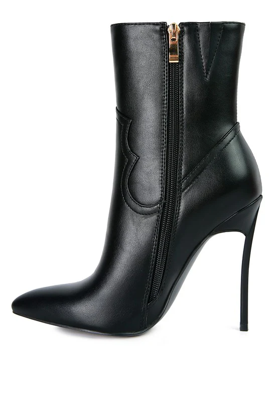 JENNER High Heel Cowgirl Ankle Boot - Image 4