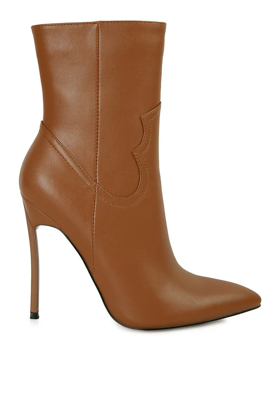JENNER High Heel Cowgirl Ankle Boot - Image 9